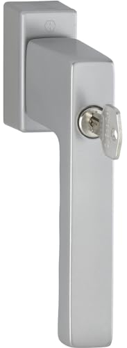 HOPPE TOULON - Manilla para Ventana con Cilindro de Bloqueo, Secu100+Secustik+VarioFit, 90°, 7x32-42 mm, Simil Inox F9, ref. 10764821