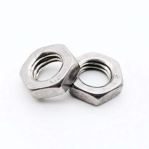 LXURY 2-25 Stück M2 M2.5 M3 M4 M5 M6 M8 M10 M12 M14 M16 304 A2-70 Edelstahl Flachsechskant Sechskant Dünne Kontermutter DIN439 GB6172 (Size : M16 2pcs)
