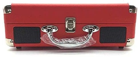 Tocadiscos, Tocadiscos con Caja de música, parlantes giratorios Bluetooth, tamaño portátil para Discos de Vinilo, USB/S Equipado (Rojo Talla única)
