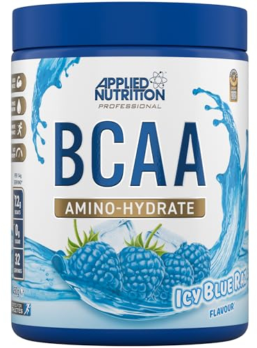 Applied Nutrition BCAA Powder - Branched Chain Amino Acids BCAAs Supplement, Amino Hydrate Intra Workout & Recovery Energy Drink (450g - 32 Servings) (ICY Blue Raz)