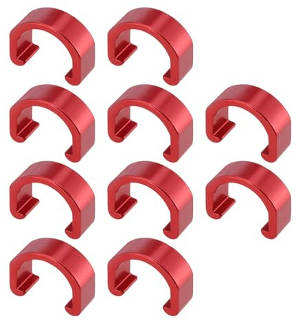 OTOTEC 10pcs Bicycle Brake Reducer Shifter Aluminum Alloy Cable Clip 13x10x5mm Bicycle Cable Pipe Fixing Clip for Mountain Bicycles Road Bikes Red