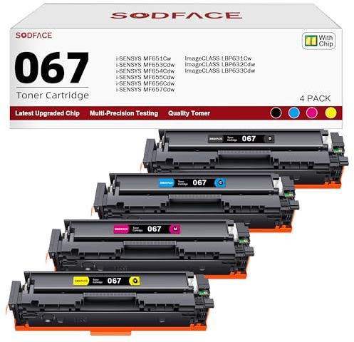 067 067H MF655Cdw Toner Set Kompatibel für Canon 067 067H MF655Cdw MF650Cw | Kompatibel für Canon i-SENSYS MF655Cdw MF657Cdw MF656Cw ImageCLASS LBP633Cdw LBP632Cdw (Schwarz Cyan Gelb Magenta, 4er-Pack)