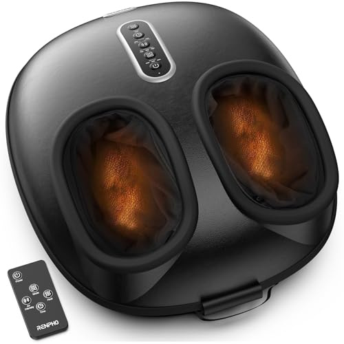 RENPHO Appareil de massage des pieds avec chaleur Nouvelle version 2026, Shiatsu massage des pieds, 3 modes et niveaux de compression d’air, cadeaux pour femmes et hommes,jusqu’à la pointure 46