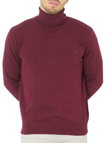 NOROZE Men's Turtleneck Jumper Long Sleeve Roll Neck Top Basic Lightweight Turtle Neck Sweater Pullover