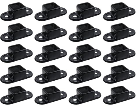 Chinflly Square Post Flange Base,Aluminum Alloy Post Flange Base Floor Post Flange,1 x 1 Inch Guardrail Flange Post Base Deck Mount Post Fitting