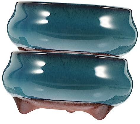 Sosoport Topf Kgymjr Keramik-blumentopf Bonsai-blumentopf Glasierter Pflanztopf Für Das Home Office