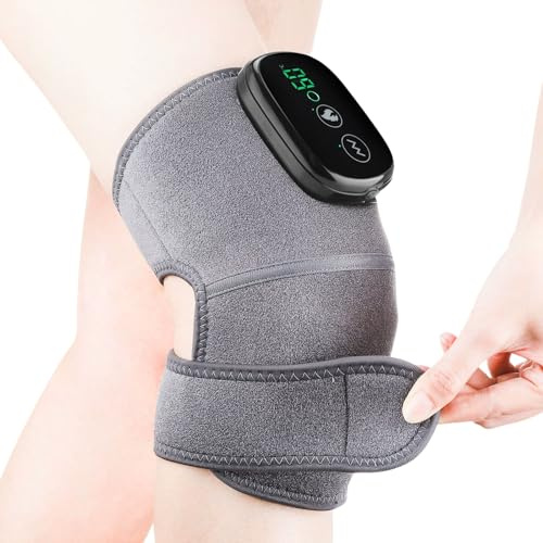 Suprey Knie Massage, Revolutionäre 4-In-1 Suprey Knee Massager, Kniemassagegerät mit Heizfunktion,3 Einstellbare Intensität und Temperatur,Knieheizkissen mit Touchscreen-Steuerung