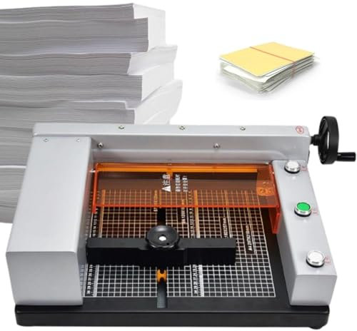 Desktop- und Industrie-Papierschneidemaschine, elektrischer Papierschneider, Schnittstärke 40 mm, Zweihand-Knopfstart, für Kartonkarten, Leder, Büro, Zuhause, Schule