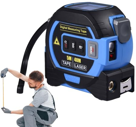 Mètre Auto-Verrouillant - Outil De Mesure Numérique Multifonction | Mètre Ruban Électronique Avec Affichage LED Pour Mesures Précises, Fonction Auto-Verrouillante Pour Installation De Fondations Et Pl