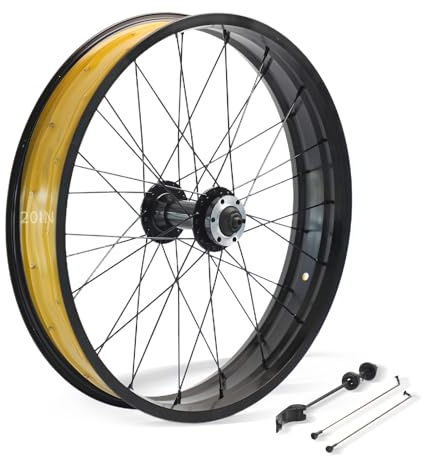 20 Snow Bike Front Wheel 20in X4.0 Fat Bicycles Wheel Quick Release 9x135mm Aluminum Alloy 36H 6 Bolts Disc Brake Hub for E-Bikes/Wide Tire/Beach Bikes(20in)