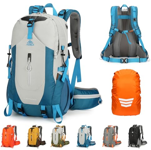 Geila 40L Wanderrucksack für Damen und Herren, ultraleicht und wasserabweisend, atmungsaktiver Trekking- und Kletterrucksack mit großem Fassungsvermögen, Regenhülle