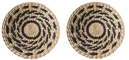 Jooehyer Decoraciones de Pared Bohemias, Decoraciones de Pared, Tapices de Paja Hechos A Mano, Decoración de Sala de Estar para Casa de Familia, Diámetro 30 cm