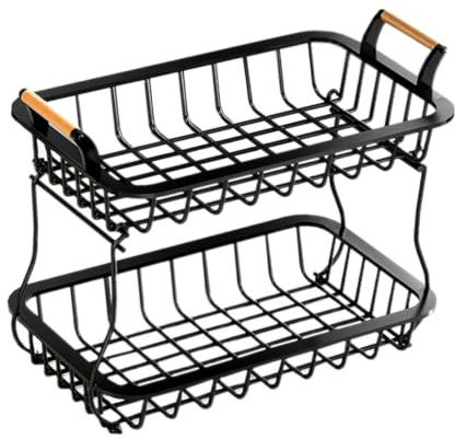 FIXOSHEE per Cucina in Nero Scolapasta e Compatto per Frutta e Organizer e Ristorante