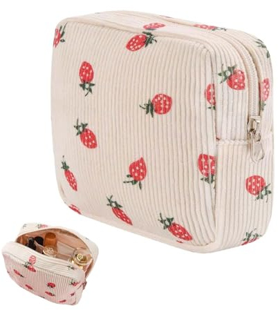 Xanthelle Neceser Pequeño, Bolso de Corderoy para Cartera, Mini Bolsa de Maquillaje y Neceser, Neceser Pequeño para Artículos de Higiene y Organizador de Viaje para Dama