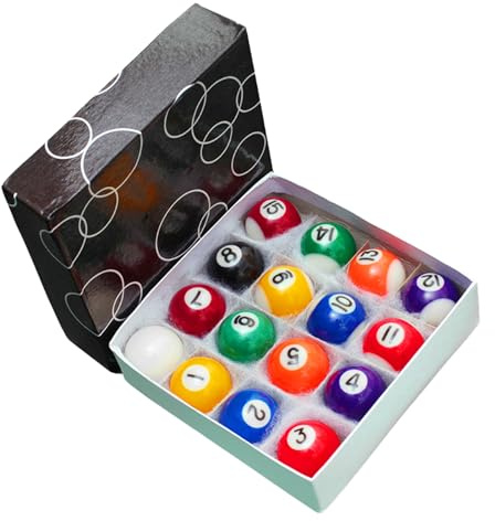 Mini Cue Balls, Pool Ball Set, Tabletop GameBalls, 16 Piece Resin Educational Toys for Kids Boys Girls, Fun Pool Table Accessories for Mini Games, Child Play Learning, 32mm 38mm