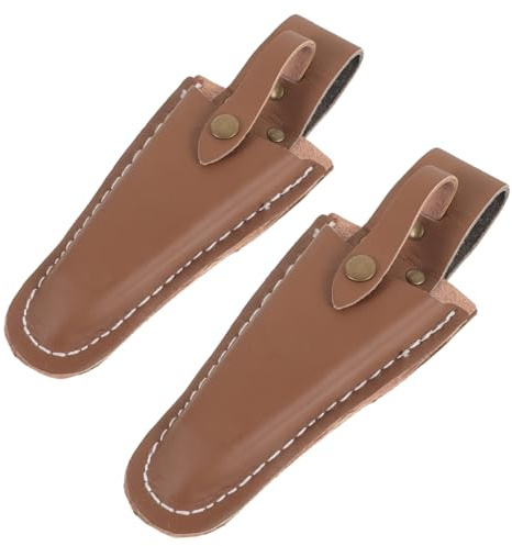 Gatuida 2 piezas Funda de Cuero para Tijeras de Podar de Jardín de Resistente y Portátil Bolsa para Herramientas de Poda Protección Duradera para Tijeras de Jardinería