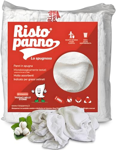 Ristopanno Lo Spugnoso - Box 8 kg Panni Multiuso Bianchi in Spugna
