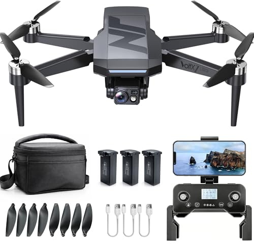 3‑Achsen‑Gimbal GPS Drohne mit Kamera 4K, 90 Min Flugzeit (3 Akkus), 1000 m Steuerungsreichweite, Auto Return, Auto Follow, bürstenloser Motor, 5G FPV Quadcopter für Einsteiger (unter 249g)