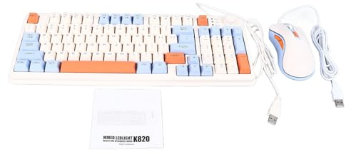 Rcniso Set Tastiera e Mouse da Gioco, Set Tastiera Mouse ABS a Risposta Rapida Lake Blue Ampiamente Utilizzato per PC Desktop per Impiegati