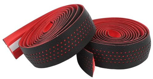 Haofy Flexibel Dragstyrtejp med Stabil Installation för Professionella Cyklister (Svart med röd botten)