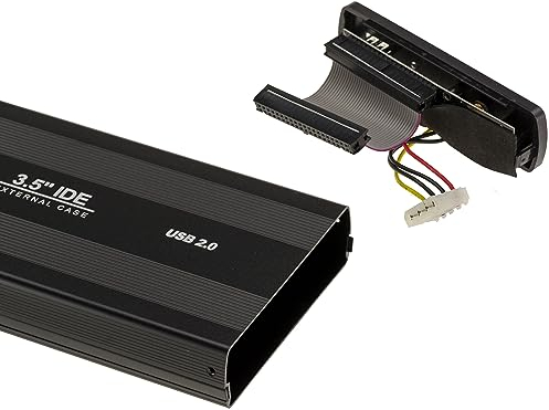 KALEA-INFORMATIQUE Boitier Externe USB pour disques durs IDE 3.5 40 pin avec Alimentation Externe. en Aluminium, Coloris Noir