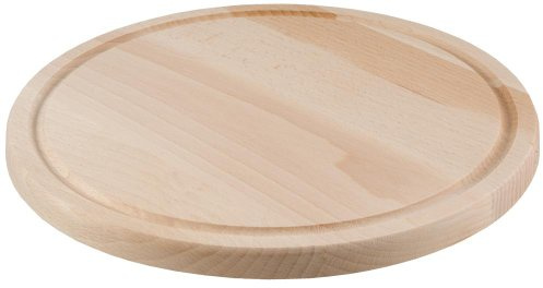 Hofmeister Holzwaren Planche à découper Ronde avec rainure à jus en Bois (30 cm)