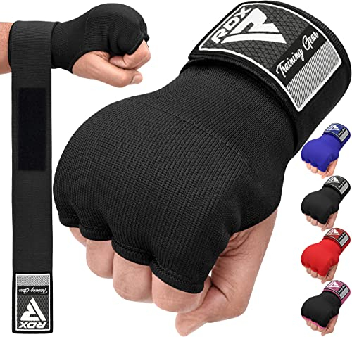 RDX Gel Boxing Hand Wraps Inner Gloves for Men Women, Quick 100cm Long Wrist Straps, Elasticated Padded Fist Hand Protection, Adults Kids, Muay Thai MMA Martial Arts Training Under Mitt Bandages