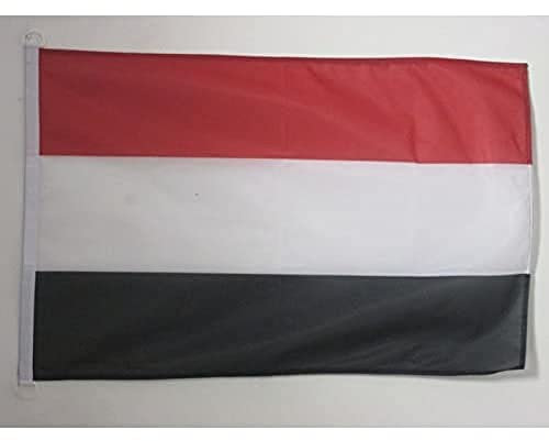 AZ FLAG - Drapeau Yémen - 45x30 cm - Pavillon Nautique Yéménite Spécial Bateau Et Extérieur En Maille Bloquée Avec Anneaux Plastiques Intégrés - 30g