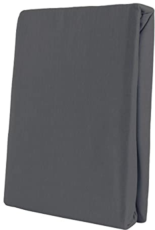 Leonado Vicent - Classic Spannbettlaken Bettlaken 100% Baumwolle Jersey Spannbetttuch in vielen Farben & Größen, Maße Spannbettlaken:90 x 200 cm - 100 x 200 cm, Farbe Spannbettlaken:Anthrazit