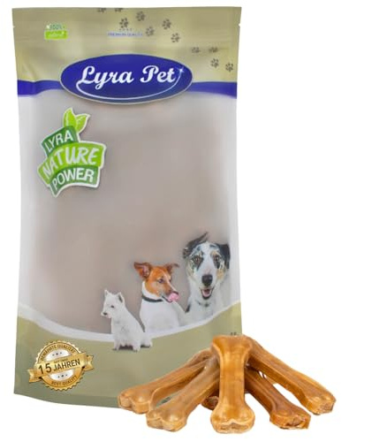 Lyra Pet® 50 STK. Kauknochen aus Rinderhaut ca. 16 cm getrocknet Kausnack | Proteinreicher Hundeknochen - Ideal zur Zahnpflege- Langer Kaugenuss - Nährstoffreich & naturbelassen - Fettarmer Kauartikel