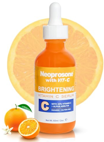 Neoprosone Brightening Serum - 2 Fl oz / 60ml - Formulated to Fade Dark Spots and to Prevent Skin Discolouration, with Alpha Arbutin Complex and Vitamin C