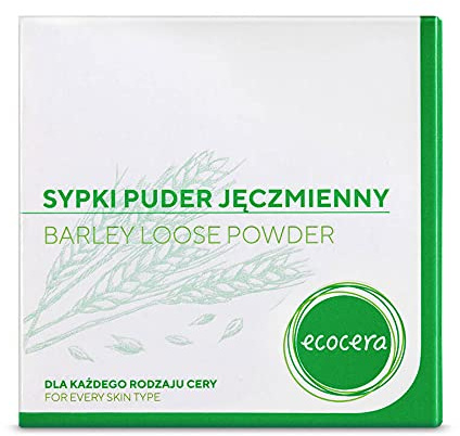 ECOCERA BARLEY LOOSE POWDER, loses Puder 15g transparent, Gesichtspuder matt zum Fixieren von Make-up, für alle Hauttypen