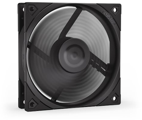 ENDORFY Fluctus 120 PWM PC Lüfter 120 mm, Leiser Lüfter, FDB Lager, Fan-Stop, Antivibrationspads, 1800 RPM, PWM Splitter, Schwarz