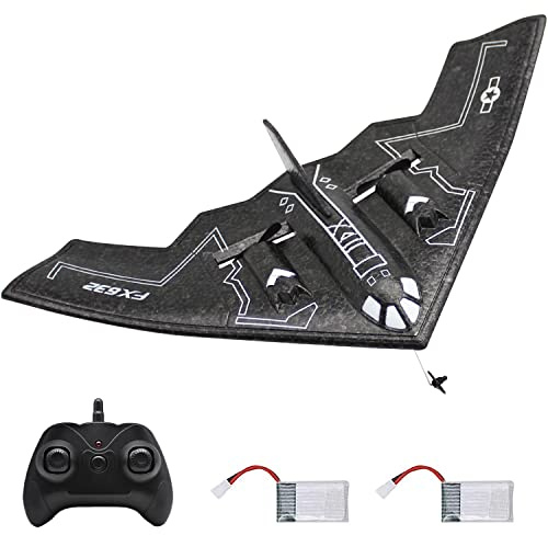 fisca RC Airplane Remote Control B-2 Spirit Stealth Bomber Plane, 2.4Ghz 2CH Foam Drone Ready to Fly Aircraft Toy for Kids and Adults
