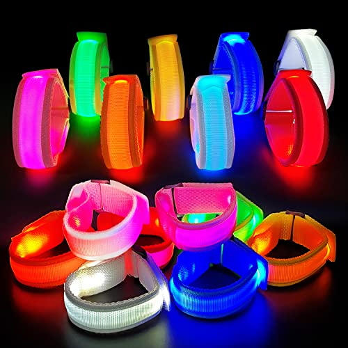 M.best 16 Stück LED Light Up Armbänder Glühen blinkende Armbänder Glühen in der dunklen Partyzubehör für Hochzeit, Raves, Konzert, Camping, Sportereignisse, Party