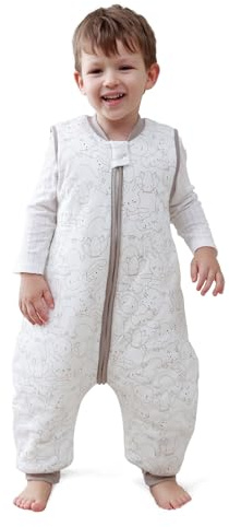 MIKAFEN Saco de Dormir de Invierno para bebé, algodón, Saco de Dormir para niños 2,5 TOG con piernas,75-85cm/6-18 Meses,Gatito