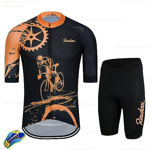 PRIOKNIKO Fahrrad Trikots Herren Herren Fahrradbekleidung Mtb Fahrrad Sommer Rennrad Triathlon Fahrradbekleidungsset,Radsport-Set-4,4Xl