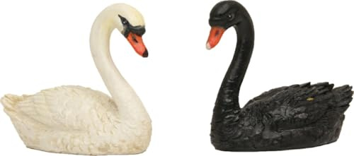 FADEDA 2 coppie di cigni/altezza: 5 cm/dipinti a mano/statuette fedeli ai dettagli, decorazione da tavolo di Natale accessori presepe