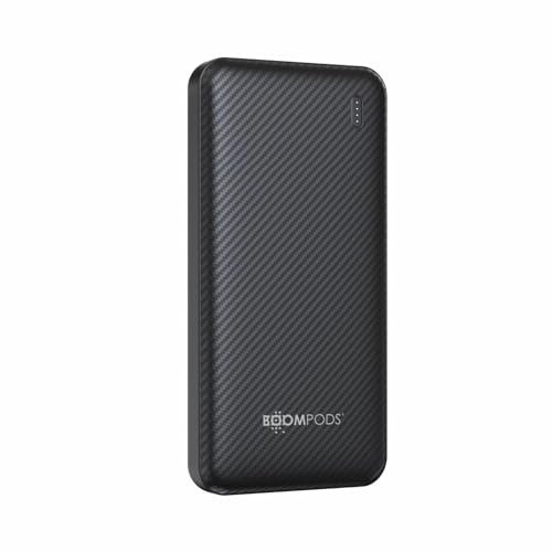 Boompods Obi-Power Powerbank 10,000mAh - Tragbarer Akku mit Schnellladefunktion, Universal USB-C Power Bank, Leicht und Kompakter Ladegeräte für Smartphones und Tablets, 1x USB C & 2X USB, Schwarz