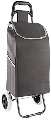 Pimex Chariot Chariots de Courses Pliables en Fer léger pour épicerie, Chariot de Courses Pliable en Tissu Oxford imperméable pour Les Voyages avec 2 Roues Eva Mute en Gris