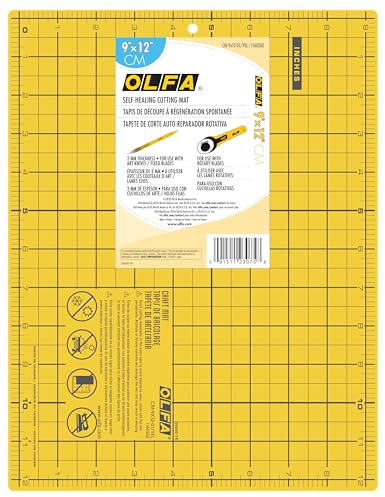 OLFA Double-Sided Self-Healing Cutting Mat 9X12-Yellow
