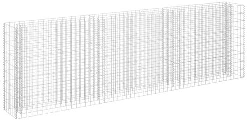 Makastle Jardinière Gabion surélevée en métal - Panier à Pierres - Panier à Plantes - Jardinière pour Balcon et Jardin - 270 x 30 x 90 cm