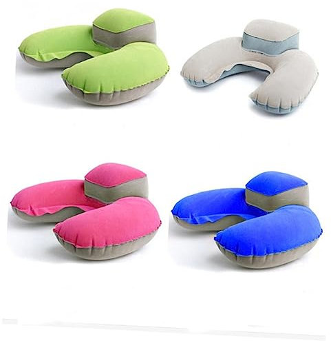 Warmhm Aufblasbares U-förmiges Kissen aus PVC mit Ohrstöpseln Faltbar und Bequem zum Entspannen und Lesen Beim Reisen und Camping