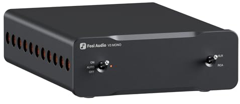 Fosi Audio V3 Mono Amplificatore Audio HiFi, Mini Amplificatore Monoblocco, Classe D TPA3255, 240W per Home Theater AVR Ricevitore Component, Ingressi Bilanciati RCA/XLR, Diffusori, con 48V/5A Power