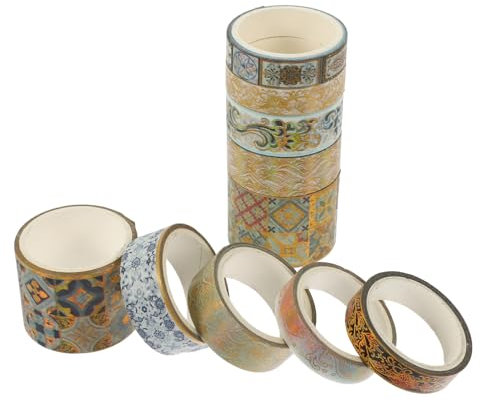 FUNOMOCYA 10rollen Washi Tape Dekoratives Klebeband Für Scrapbooking Bastelprojekte Leicht Ablösbar Für Planer Journaling Und Mit Elegantem Bronzing-effekt