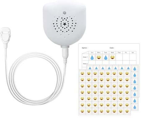 Bettweineralarm für Jungen und Mädchen, USB-wiederaufladbar, Pee-Alarm mit Musik optional und Lautstärkekontrolle, Töpfchenalarm mit Geräuschen und Vibrationen, Bettwäschesensor für Kinder