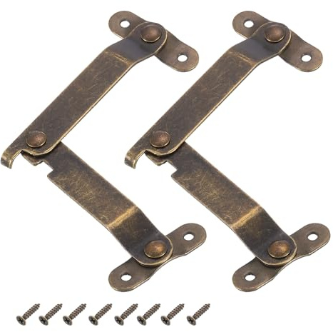 QUARKZMAN Bisagras de Soporte Plegables para Tapa, Pequeñas, 2pcs | Bisagras Giratorias de 180 Grados de Hierro, Bisagras de Estancia para Armario Cajas de Madera