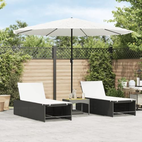 LAPOOH Sombrilla de jardín con Poste de Acero Blanca 324x324x247 cm, Sombrilla Terraza Exterior, Parasol Terraza, Sombrilla Playa, Parasol Exterior, Sombrilla De Patio - 4005112