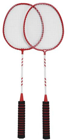 BRRNOO Badmintonset, Inomhusbadmintonset Badmintonracket med Nylonfjädrar Bärväska 2 ST Badmintonracketar för Vuxna Tonåringar Järnlegering Slip Badmintonracketar Set för (Röd)