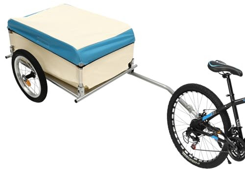 Fahrradanhänger - Fahrrad Anhänger 50kg Last | Aluminium Utility Cargo | Aufbewahrungsbox Größe 52 x 69 x 27cm | Faltbaren Transportanhänger für Einkäufe, Urlaub, Radtouren
